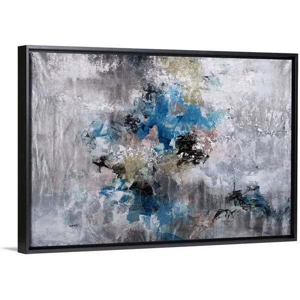 Spring Buzz Black Float Frame Canvas Art - 48 x 32