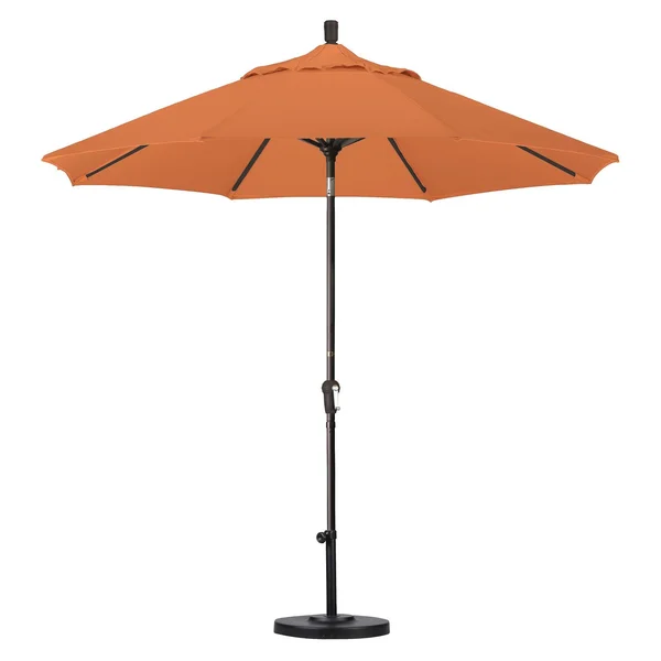 California Umbrella 9 ft. Aluminum Market Auto Tilt Bronze Patio Umbrella in Tuscan Pacifica
