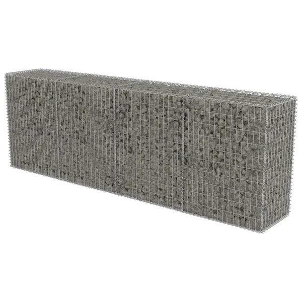 vidaXL Gabion Wall with Covers Galvanized Steel - 118x22x19.7x22x59x22
