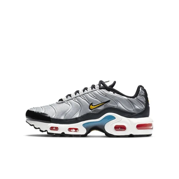 Nike Boys Air Max Plus - Running Shoes Metallic Silver/Speed Yellow/Black Size 05.0