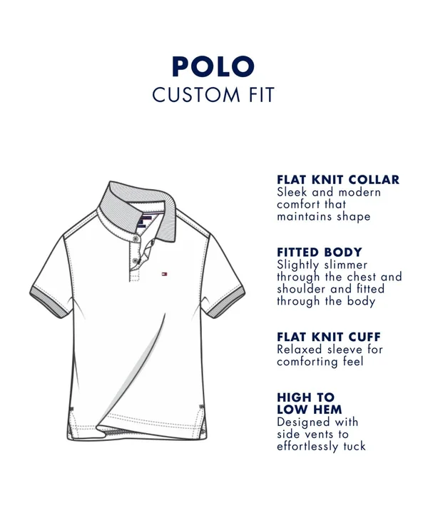 Tommy Hilfiger Men's Custom-Fit Sanders Polo - Sky Captain
