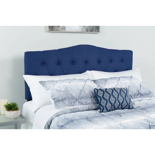 77.75x22 Navy Blue and Black Contemporary Button Tufted Headboard - King Size