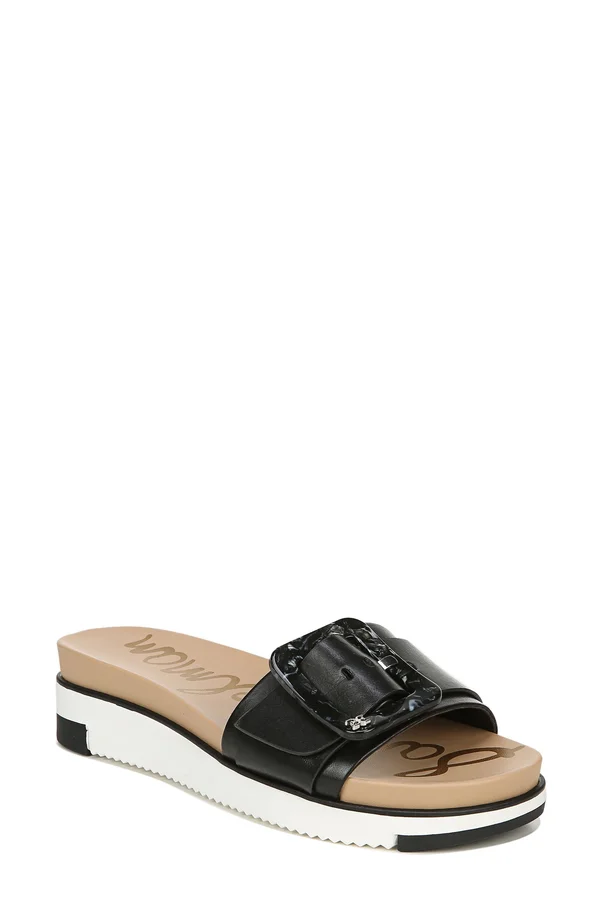 Sam Edelman Ariane Slide Sandal Black Leather
