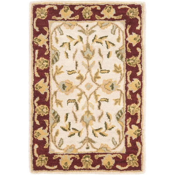 Safavieh Handmade Heritage Tenisha Traditional Oriental Wool Rug Black/Red 6& x 9& 6& x 9& Red Rectangle