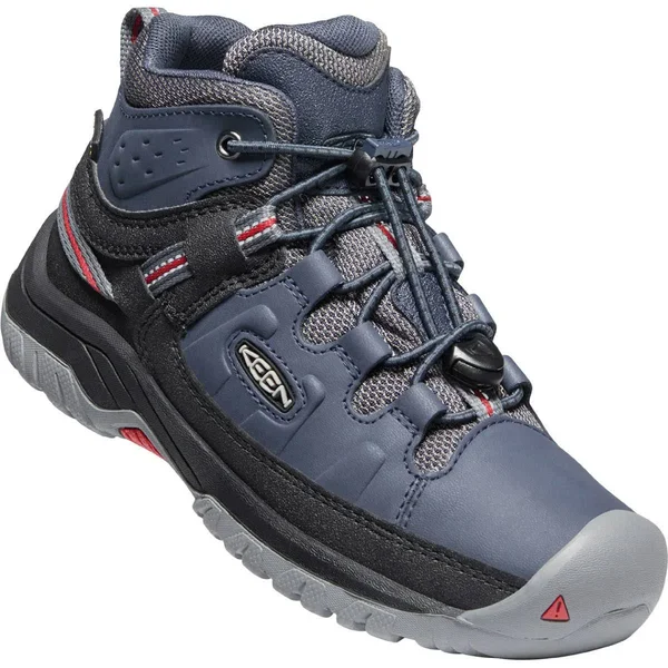 Keen Youth Targhee Mid Waterproof Shoe - 3 - Blue Nights, Red Carpet