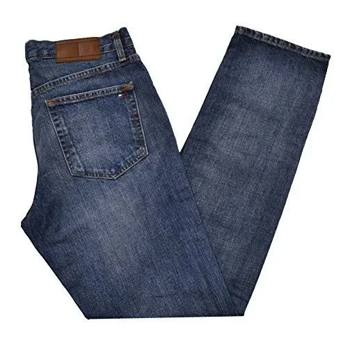 Tommy Hilfiger Mens Vintage Wash Straight Leg Jeans - 927