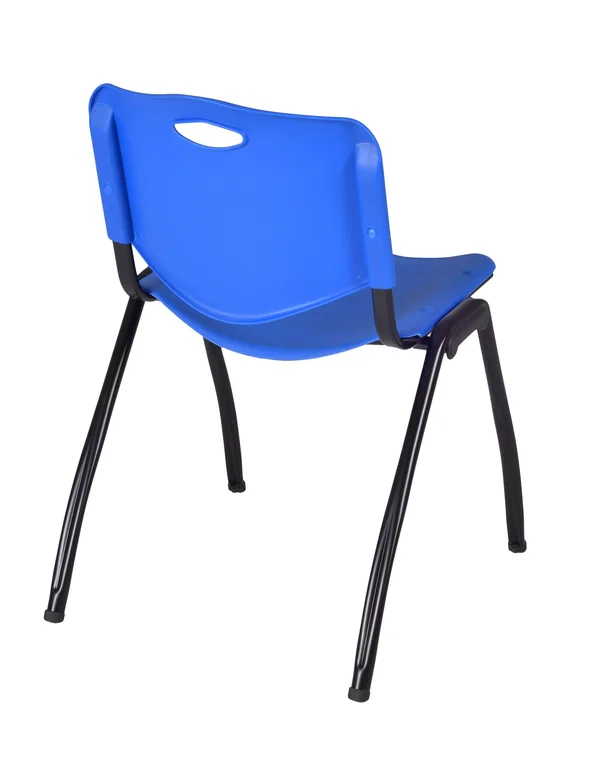 Regency 60x22 x 30x22 Kobe Training Table- Grey and 2 M Stack Chairs- Blue