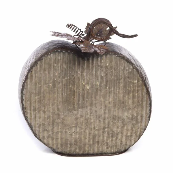 12x22 Silver Harvest Galvanized Textured Pumpkin Decor