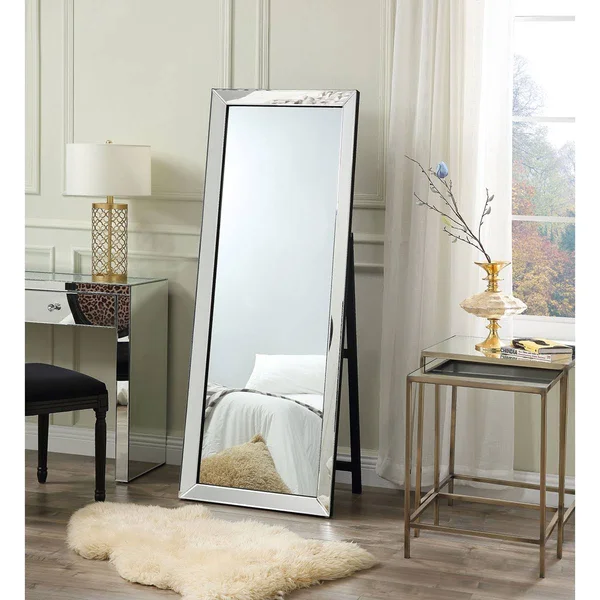 Inspired Home Coral 63-in L x 23.5-in W Silver Polished Floor Mirror - JF147-09NC-LS