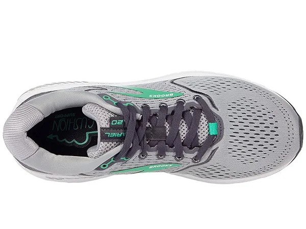 Brooks Women's Ariel &20 Alloy/Blackened Pearl/Green, 7, 2E
