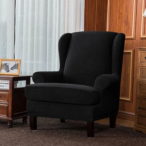 Bridie Wingback Chair Slipcover - Subrtex Standard - Orange Plaid