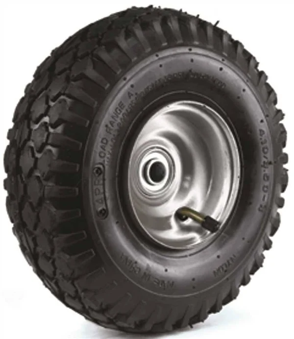 Martin Wheel 10 in. 410/350-4 Pneumatic Wheel, Stud Tread Tire