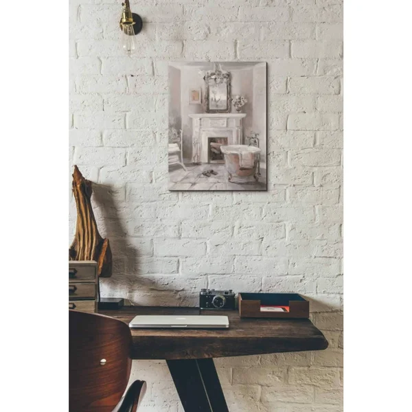 Epic Graffiti French Bath IV Gray and Blush by Marilyn Hageman - Giclee Canvas Wall Art, 12x22X16x22 16x22 x 18x22