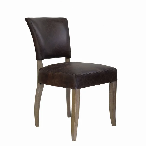 Adele Leather Side Chair in Vintage Brown