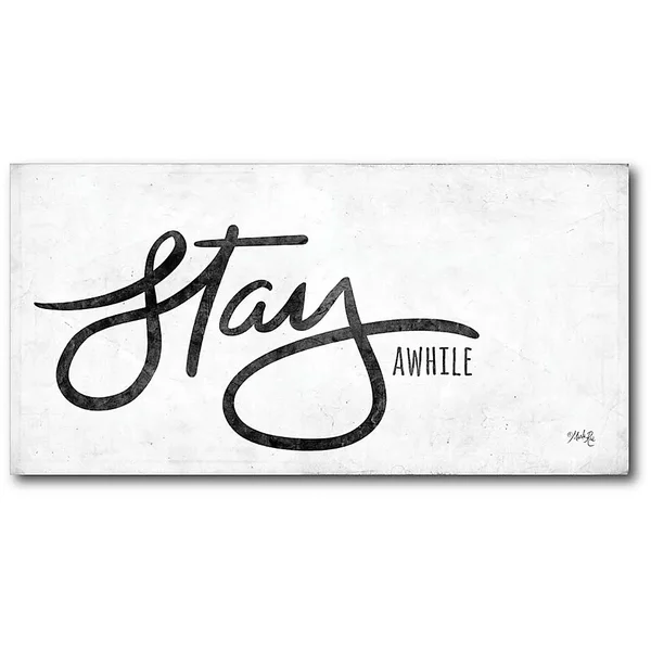 Courtside Market Stay A While Gallery Canvas Wall Art - 12x24