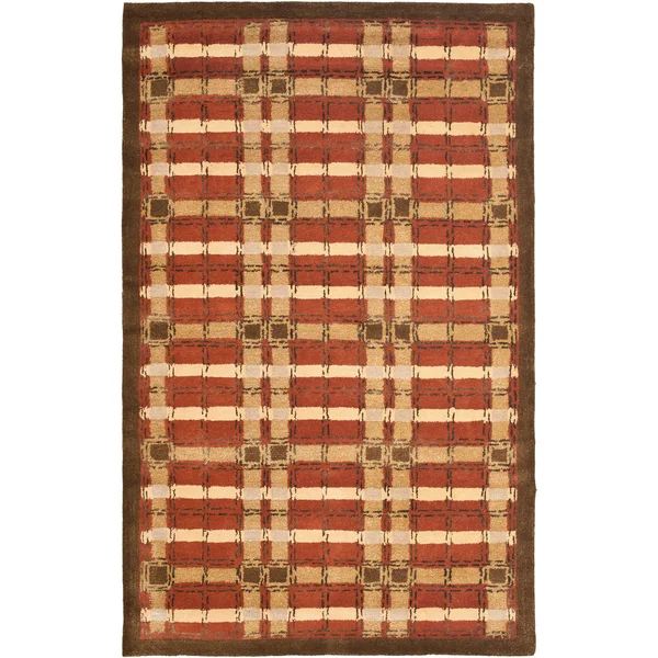 Safavieh 5& x 8& Martha Stewart Colorweave Plaid October Leaf Re Rug