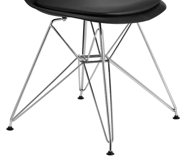 DHP Mid Century Modern Molded Chair with Upholstered SEAT, Set of 2, Black