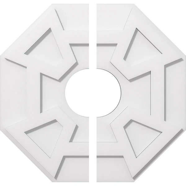 22 inchod x 6 inchid x 7 1/2 inchc x 1 inchp Logan Architectural Grade PVC Contemporary Ceiling Medallion, Two Piece