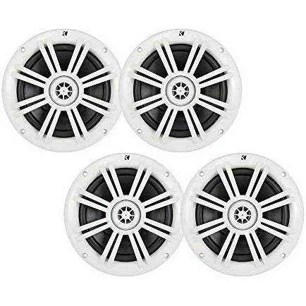 Kicker 6.5 inch Marine Speakers (Qty 4) 2 Pair of OEM Replacement Speakers, White