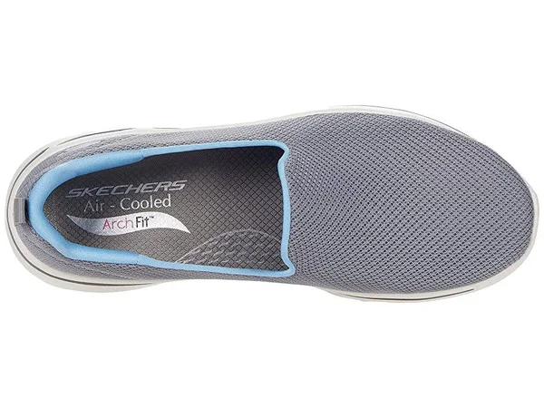 Women's Skechers GOwalk Arch Fit Grateful Slip on Sneaker - Adult, Size: 5, Gray/Blue