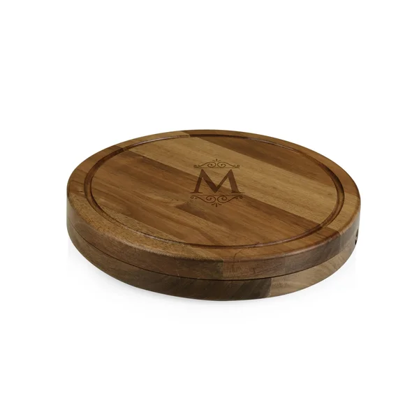 Toscana Monogram Circo Cheese Cutting Board Tools Set - Brown-M