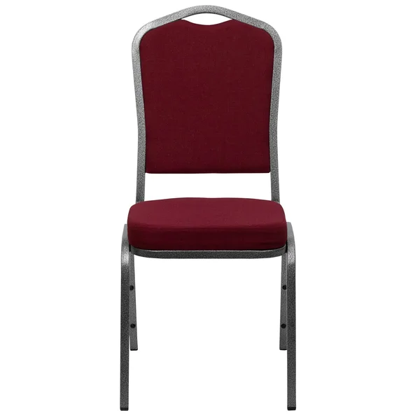 38x22 Burgundy Red and Silver Crown Back Stacking Banquet Chair