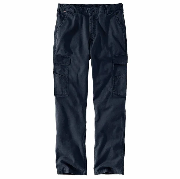 Carhartt Men's Flame Resistant Rugged Flex Relaxed Fit Canvas Cargo Pant (42x34 Navy)
