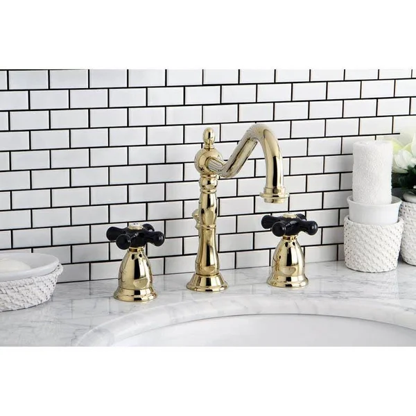 Kingston Brass Ks1992pkx Widespread Lavatory Faucet, Polished Brass
