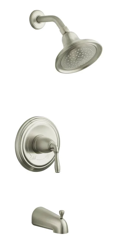 KOHLER K-T395-4-BN Devonshire Rite-Temp Pressure-Balancing Bath and Shower Faucet Trim - Vibrant Brushed Nickel