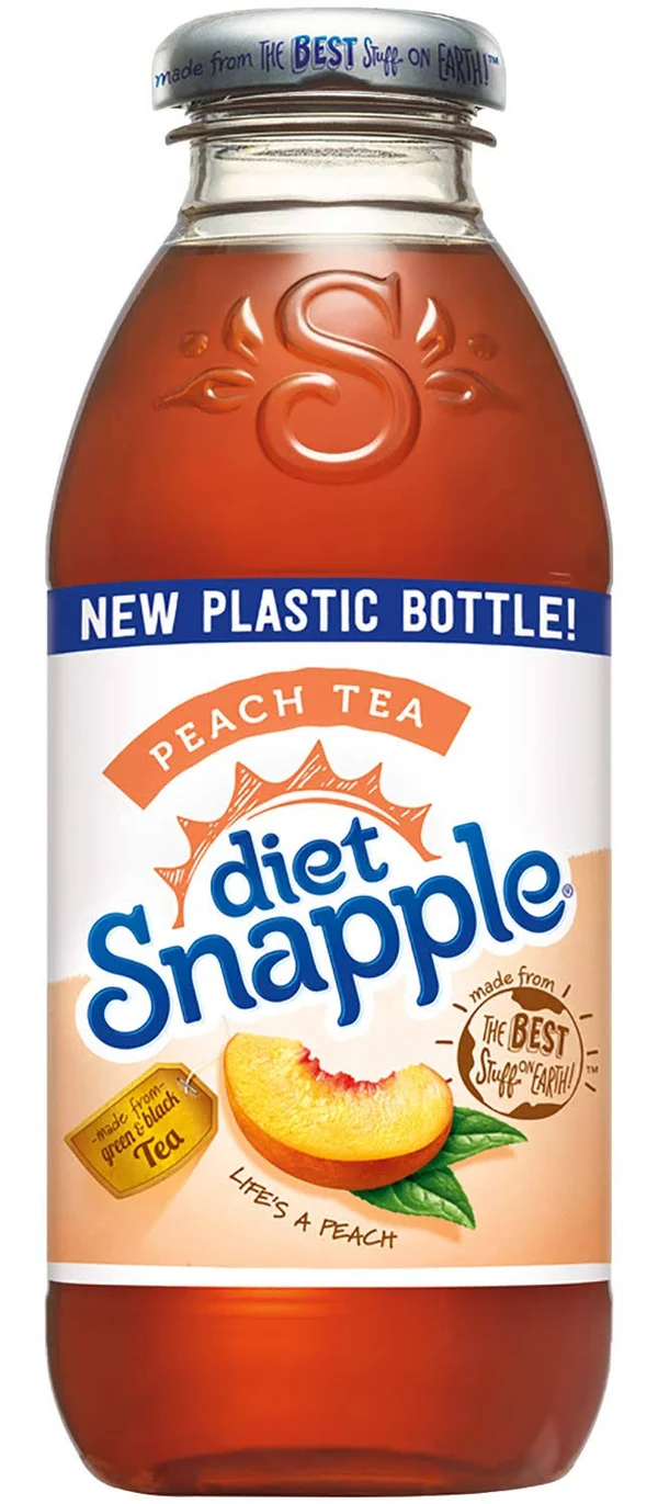 Diet Snapple Peach Tea - 16 fl oz (24 Plastic Bottles)