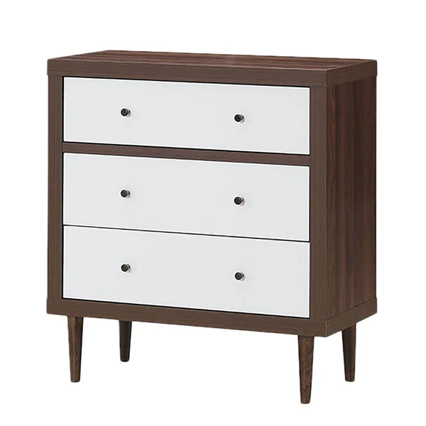 Costway 3 Drawer Dresser Wood Chest of Drawers Storage Freestanding - Brown - 3-Drawer