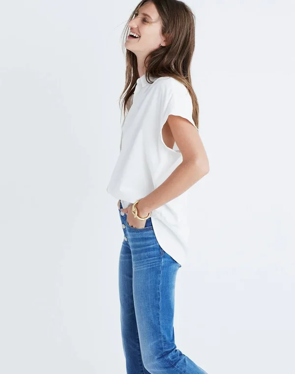 Madewell Women's Central Shirt in Pure White - Size S