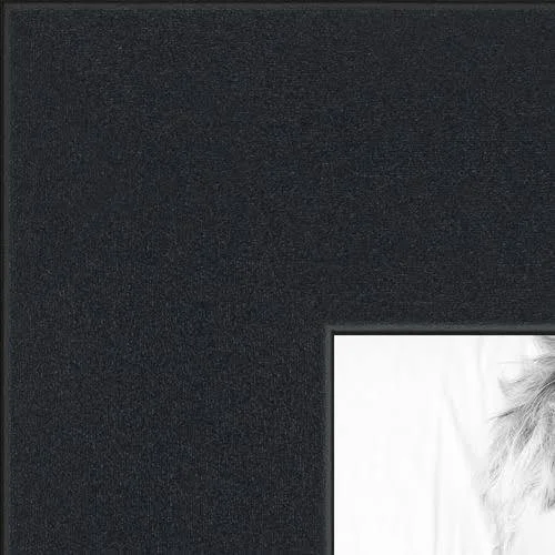 Collage Picture Frame, Satin Black Frame with 6 openings for 5x7 Photos with Dutch Blue Mat. D3926FE2041, ArtToFrames