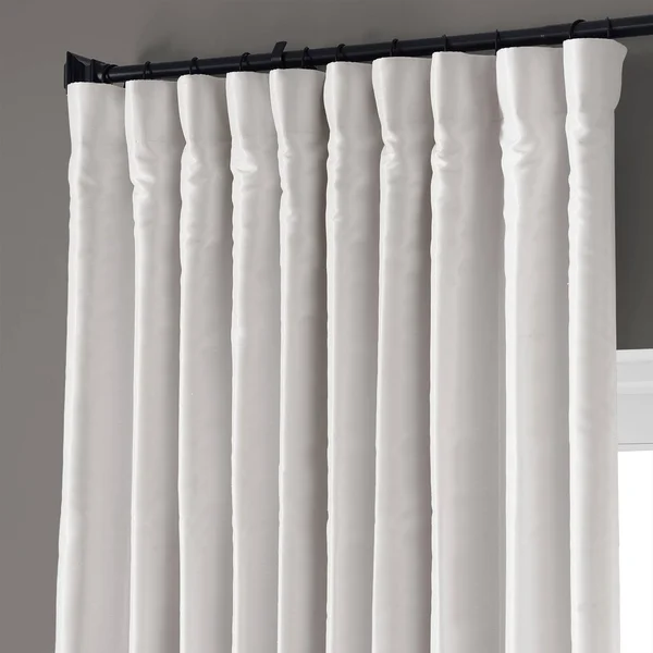 Exclusive Fabrics & Furnishing Blackout Extra Wide Vintage Textured Faux Dupioni Curtain PANEL - Green