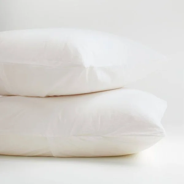 Parachute Brushed Cotton White Standard Pillow Cases, Set of 2