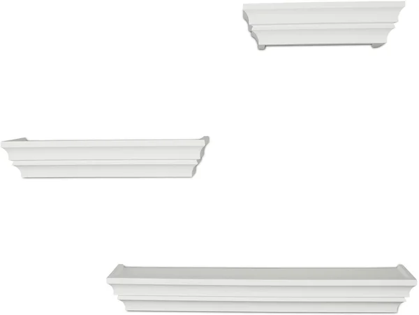 Ballucci Victorian Wall Ledge and Shelf, 12 inch, 16 inch, 24 inch, Set of 3, White