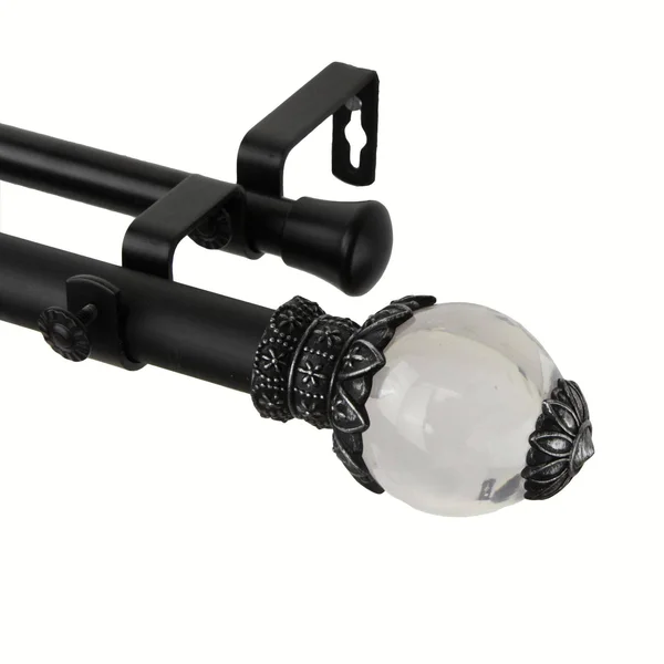 Rod Desyne Beam Double Curtain Rod, Black