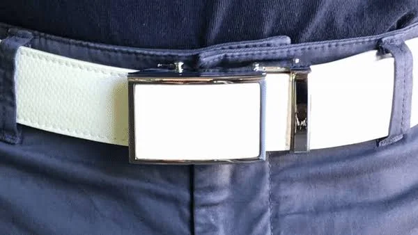 Nexbelt Men's Go-In Carbon White Golf Ratchet Belt, 45" Waist, Leather