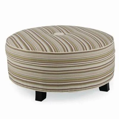 Pendelton 28x22 Tufted Round Ottoman CR Laine Greystone/Hayden Dove 14x22H x 28x22W x 28x22D