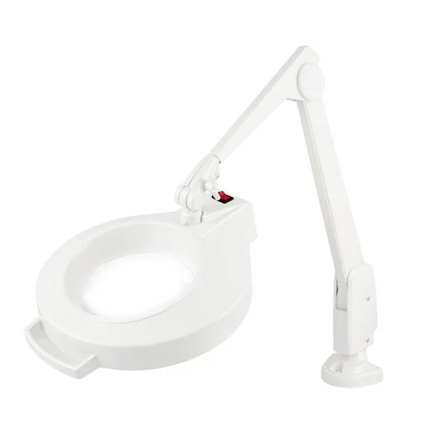 Dazor Circline Clamp Mount 28-Inch LED Magnifier - 5D 2.25x - White