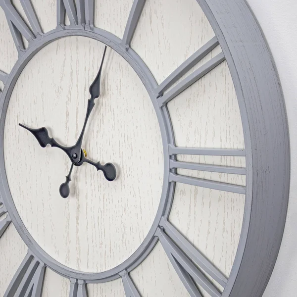 Whitewashed Oversized Wall Clock - 24x22