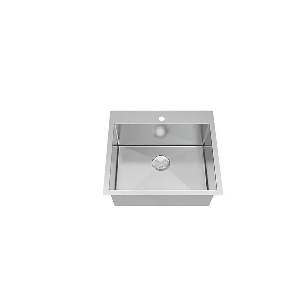 Transolid Diamond Dual Mount Stainless Steel 25 in. 2-Hole Single Bowl Kitchen Sink in Brushed
