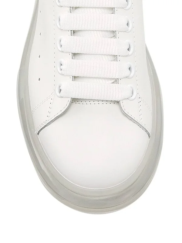 Alexander McQueen Men's Men's Oversized Gel Sole Leather Platform Sneakers - White Multi - Size 12.5