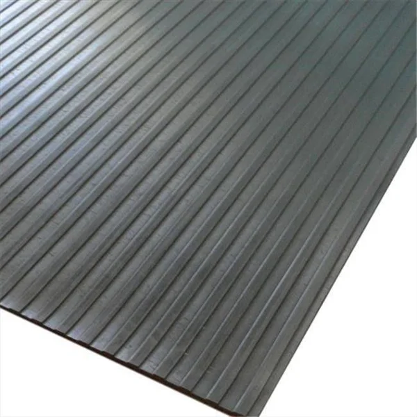 Rubber-Cal Wide Rib Rubber Floor Mat - Black, 1/8x22 x 48x22 x 180x22