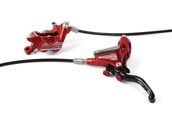 Hope Tech 3 V4 Disc Brake and Lever - Hydraulic - Post Mount Rear, Red