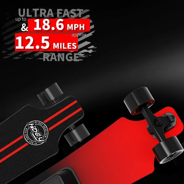 Hiboy S22 Electric Skateboard Dual Brushless Motor Longboard with 18.6mph Top Speed, 12.5Miles Range and Remote Control for Comm