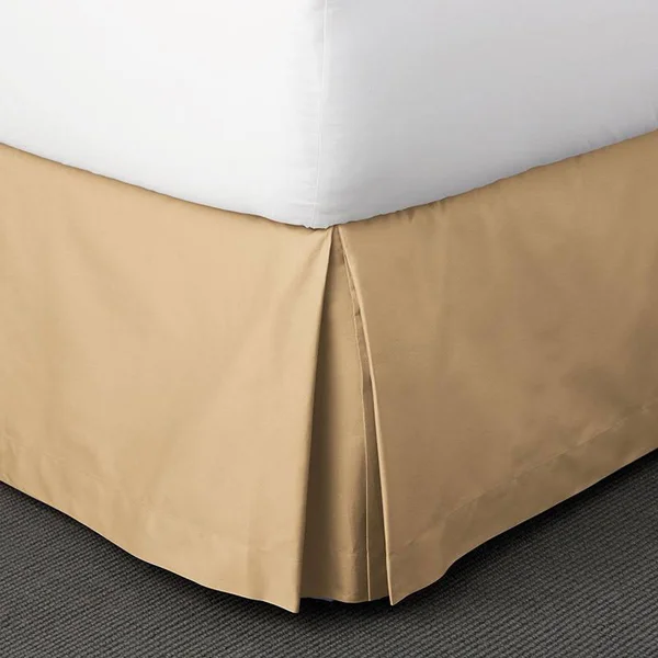 Company Cotton Sateen 14 in. Drop Bed Skirt - Antique Gold - Yellow - Size King, The Company Store