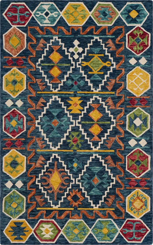 Safavieh Aspen APN501A 4&0x22 x 6&0x22 Navy, Gold Area Rug