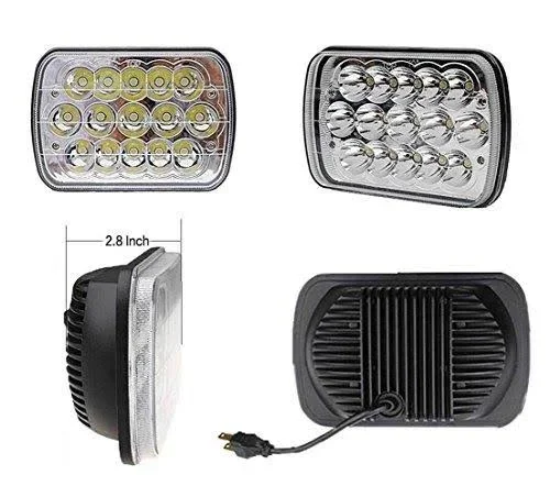 2pcs 7 X6 LED Headlights High Low Sealed Beam Headlamp 45W H6052 H6054 for Ford E-150 E-250 E-350