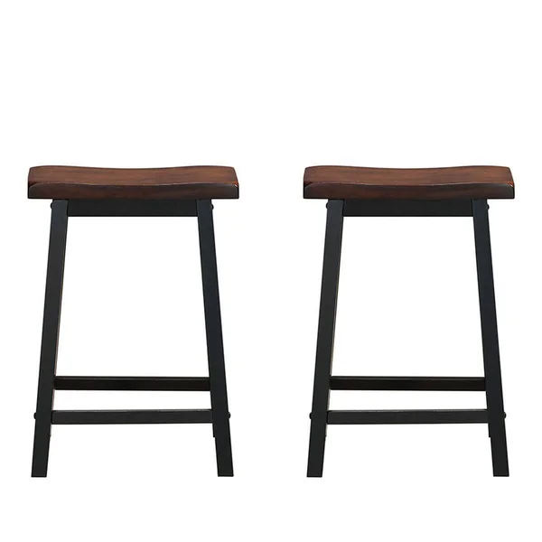 24x22 Height Set of 2 Home Kitchen Dining Room Bar Stools-Coffee - 17.5" x 14" x 24"